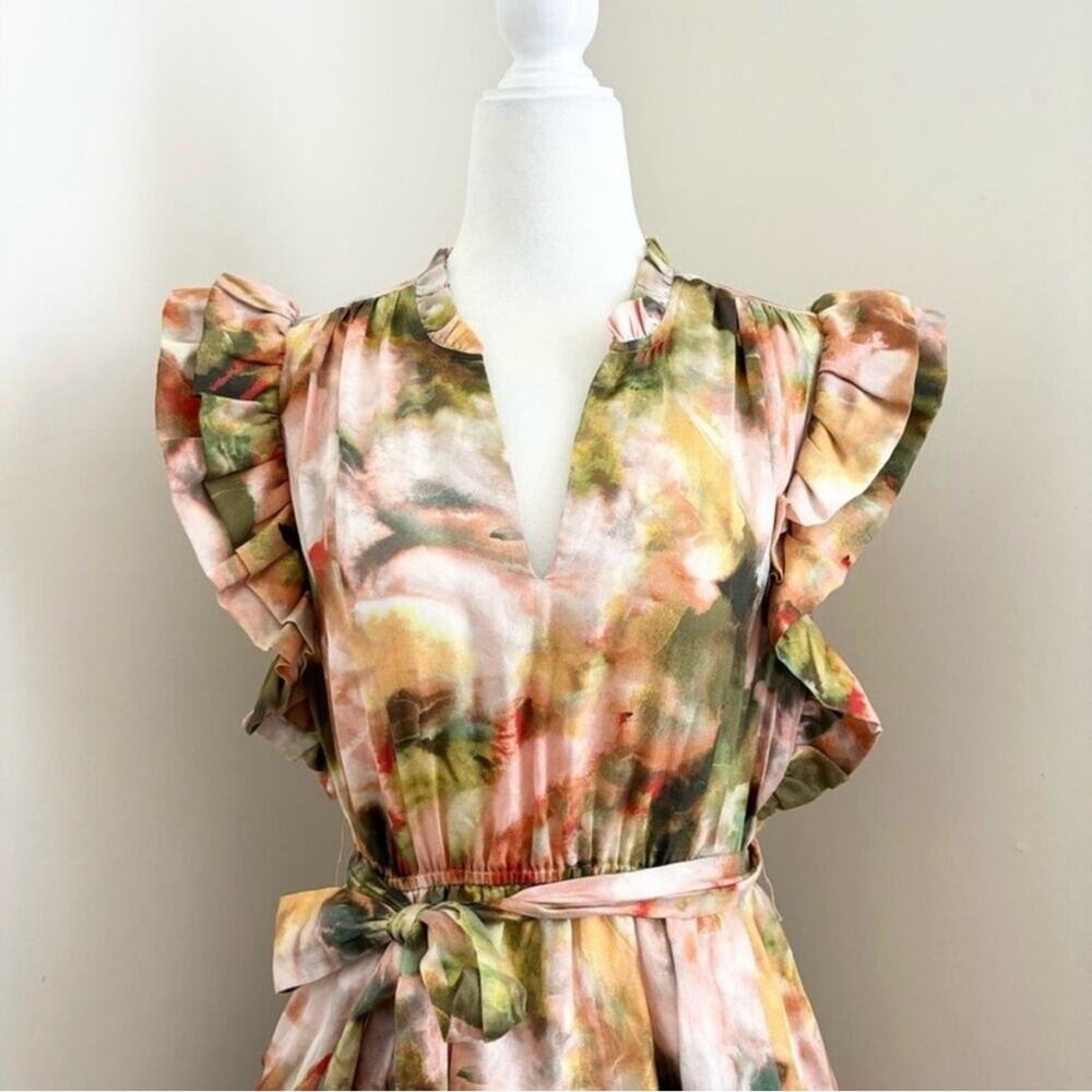 marie oliver - emery dress mini ruffles tie belt tiered skirt floral printed - Picture 3 of 7